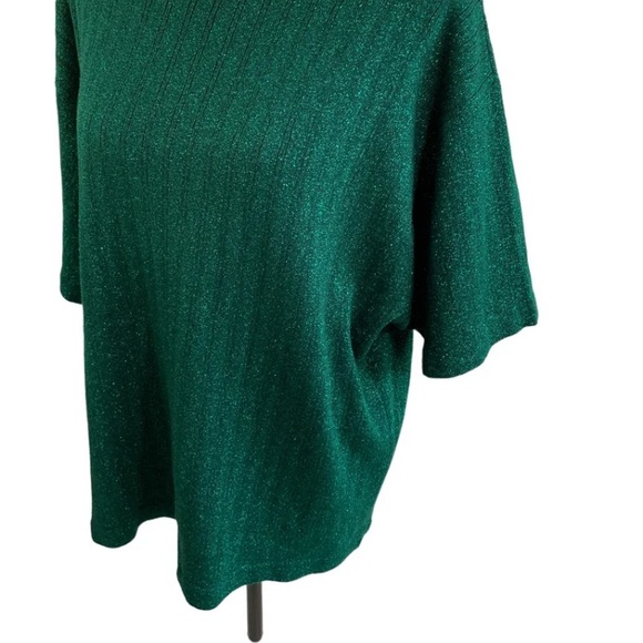 c. b. Collections women’s 3X glittery green blouse - Picture 4 of 11